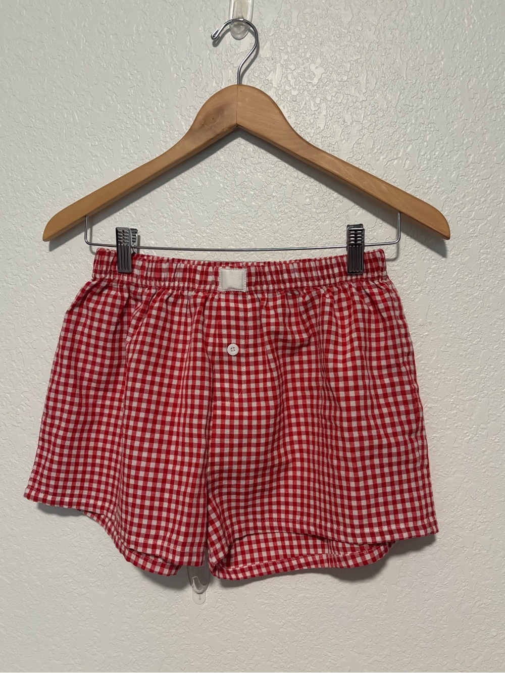 Amazon Red & White Gingham Athletic Shorts
